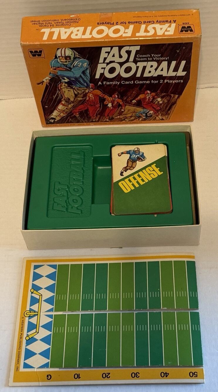 Vintage 1977 Fast Football Card Game Whitman American Board Game FREE SHIPPING